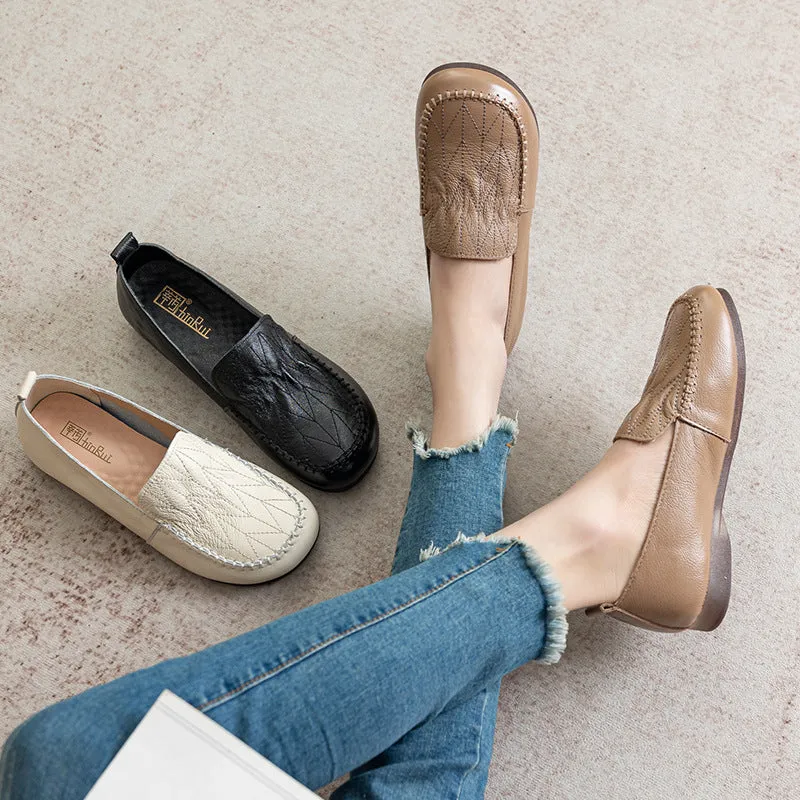 Leather Soft Sole Comfortable Flat Shoes Casual Non-slip Women's Shoes