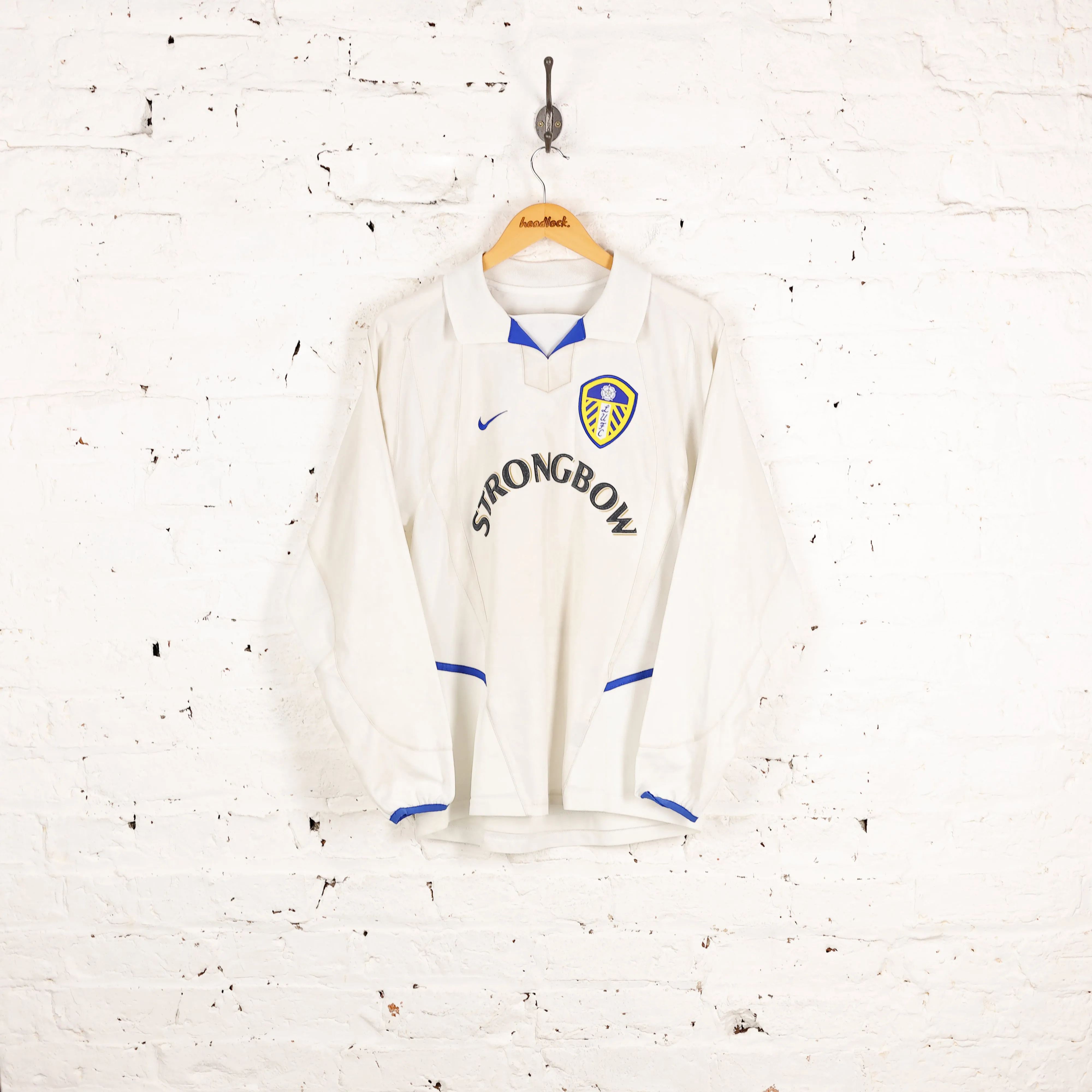 Leeds United 2002 Nike Long Sleeve Football Shirt - White - S