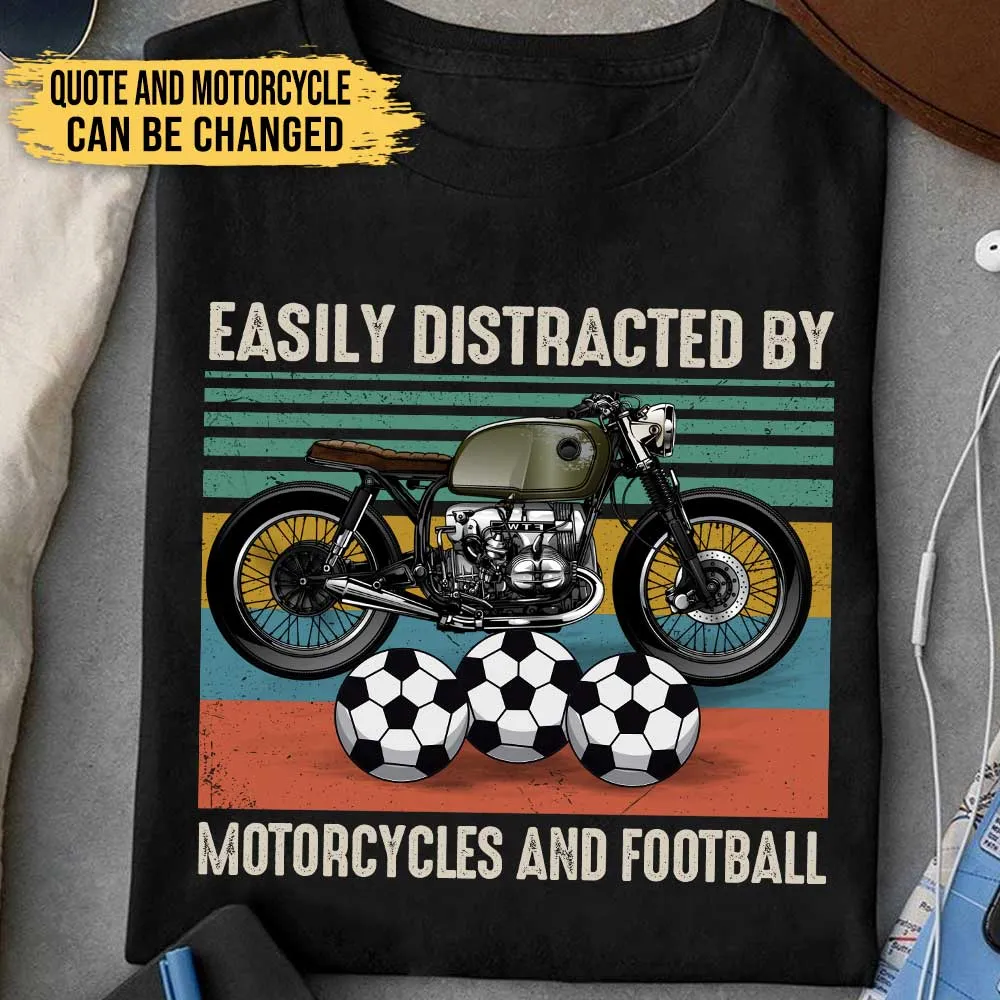 Love Motorcycles And Football - Personalized Shirt