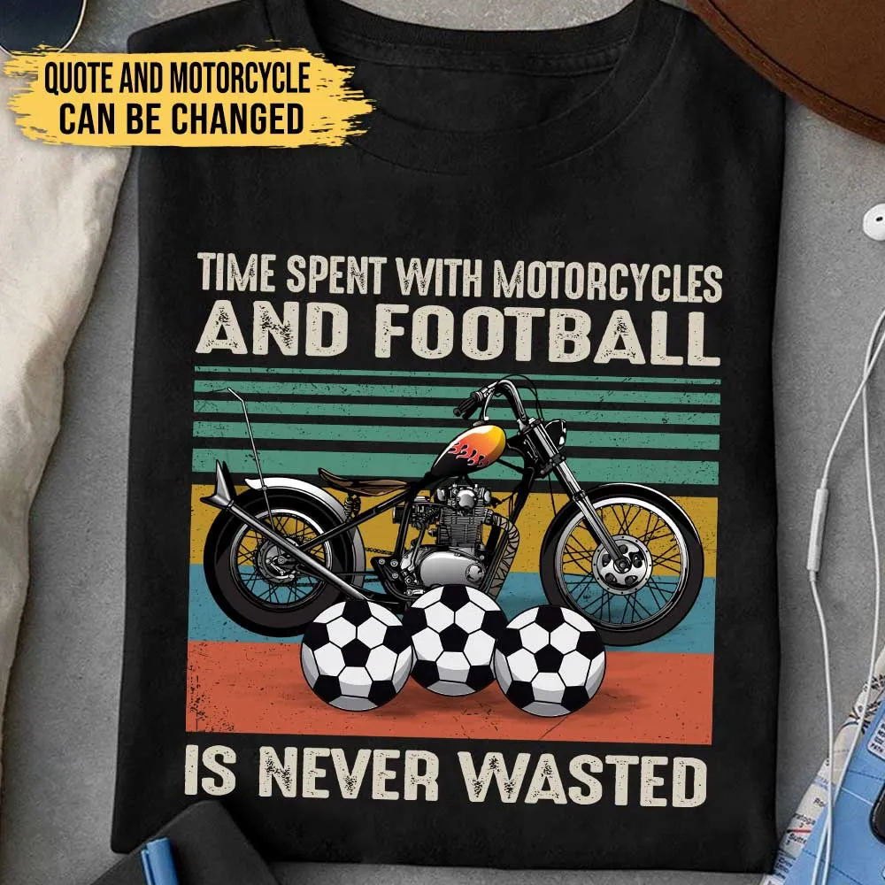 Love Motorcycles And Football - Personalized Shirt
