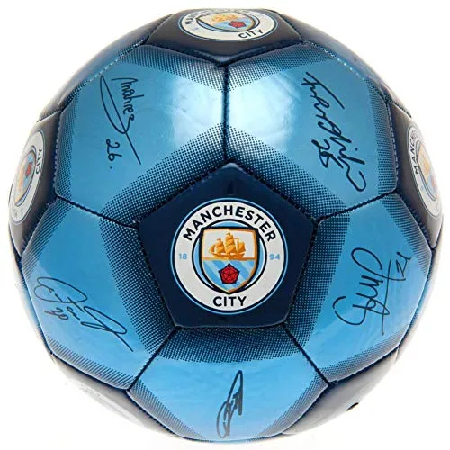 Manchester City F.C. Synthetic Signature Football ( Blue, 5 )