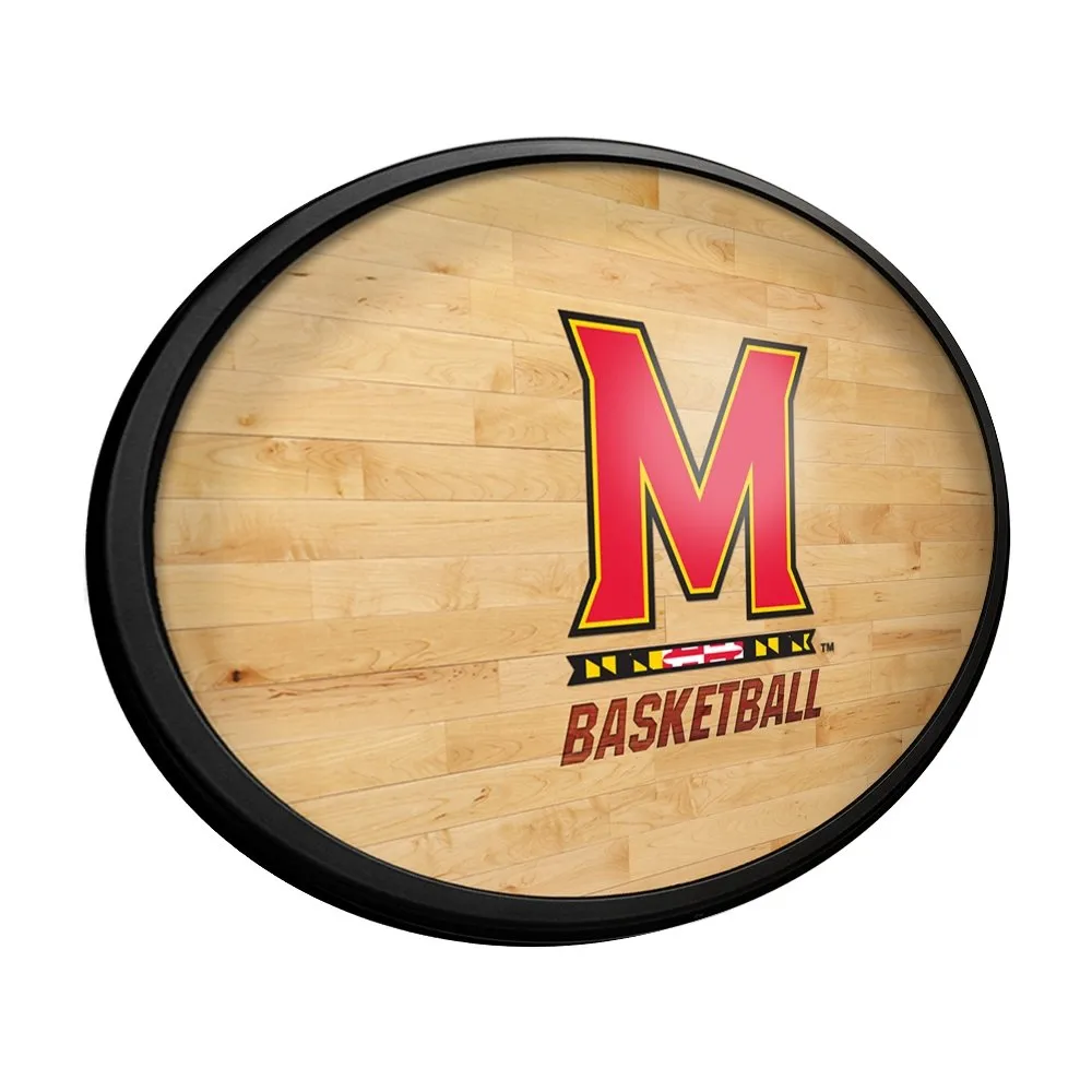 Maryland Terrapins: Hardwood - Oval Slimline Lighted Wall Sign