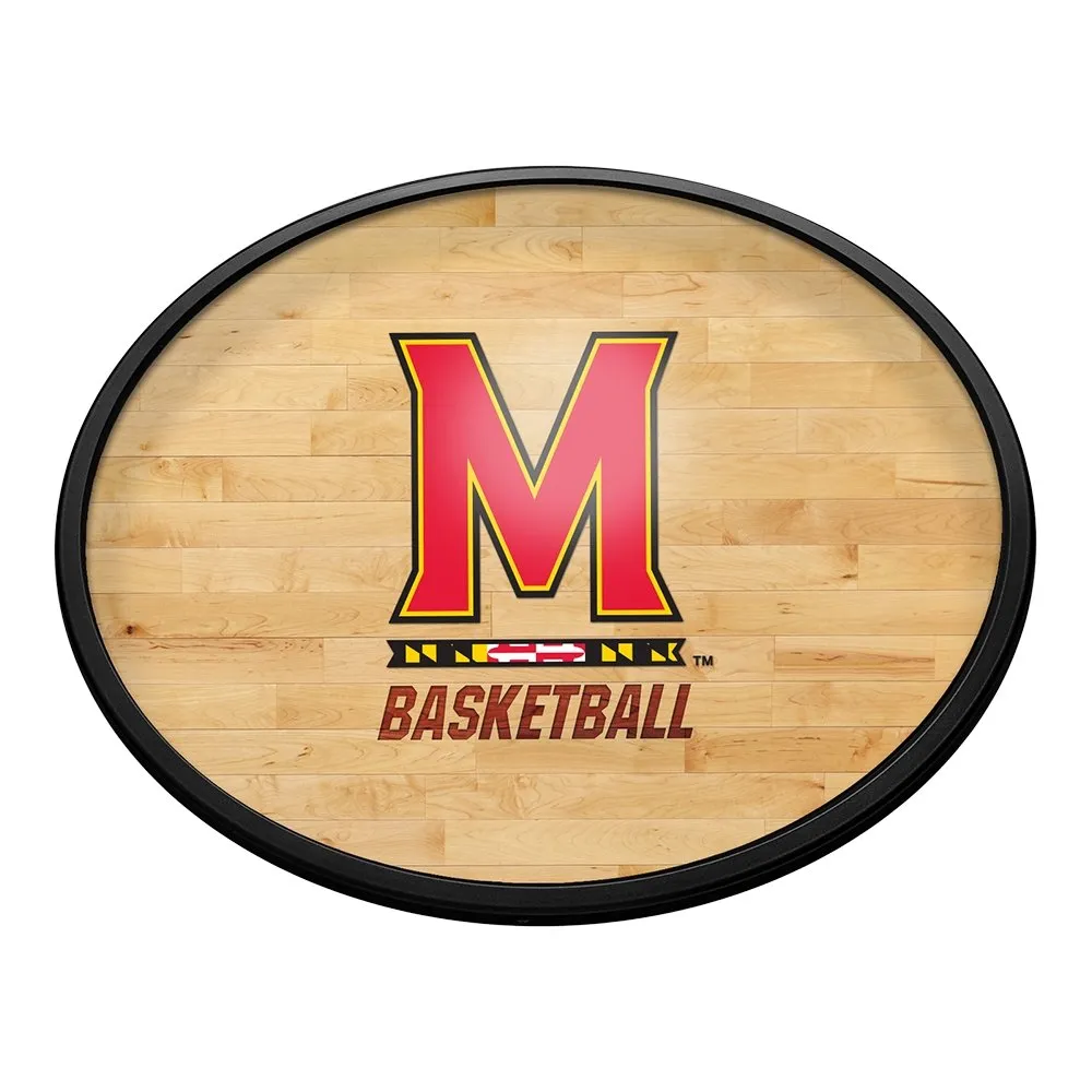 Maryland Terrapins: Hardwood - Oval Slimline Lighted Wall Sign