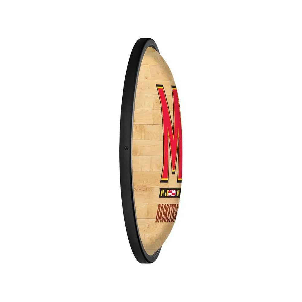 Maryland Terrapins: Hardwood - Oval Slimline Lighted Wall Sign