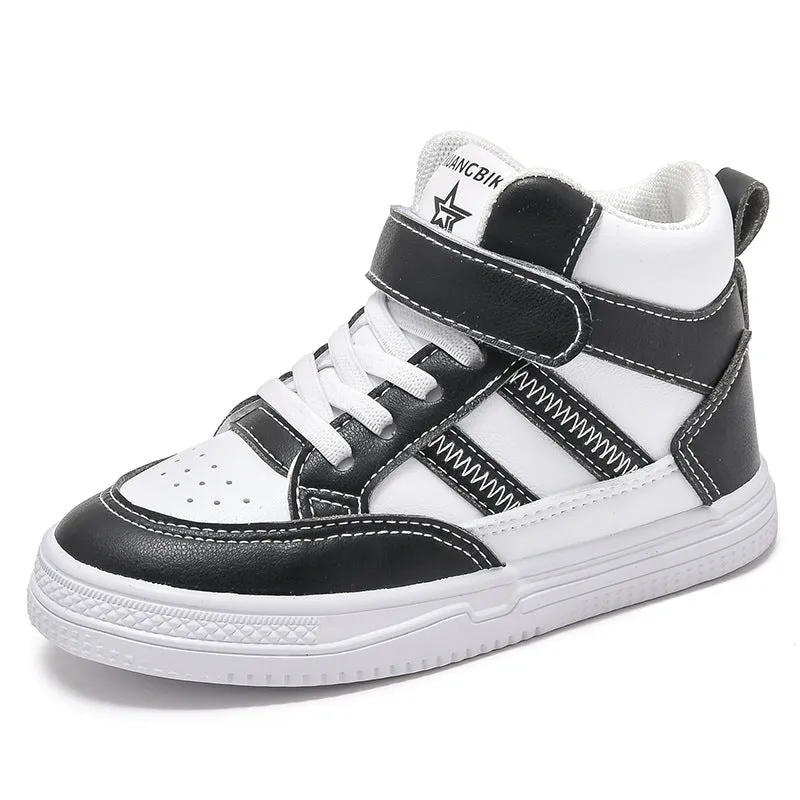 Men's Casual Board Shoes Boys Leather Sports Waterproof High-top