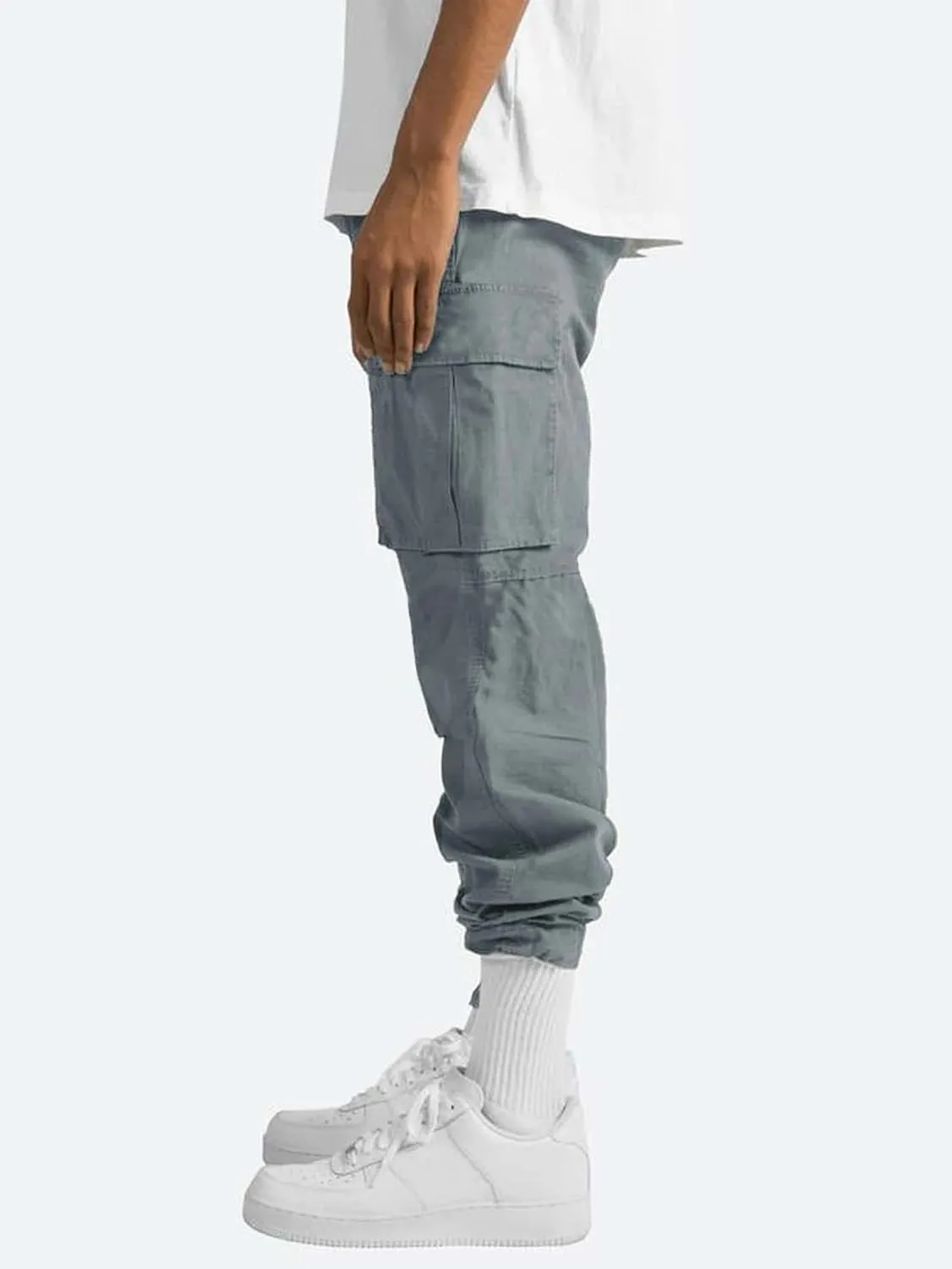 Men's Casual Cargo Pants Drawstring Workwear Pants Hiking Jogger Pants Multi Pockets Outdoor Fashion Jogging Cool Pants