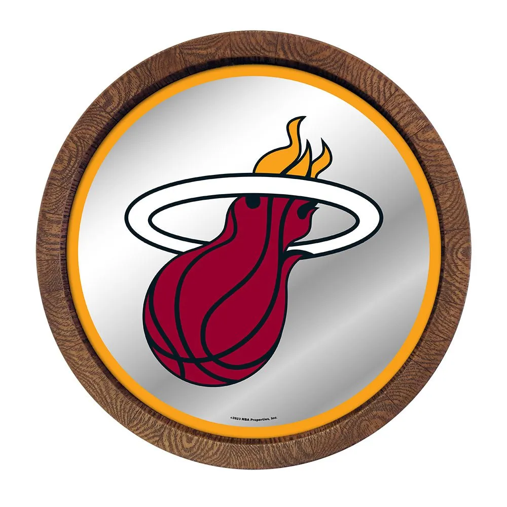 Miami Heat: "Faux" Barrel Top Mirrored Wall Sign