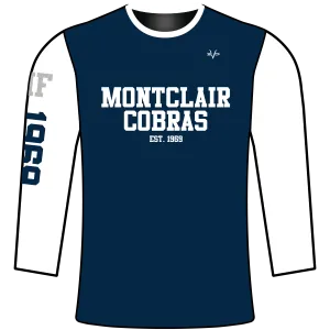 MONTCLAIR COBRAS Sublimated Long Sleeve Blue Compression Jersey