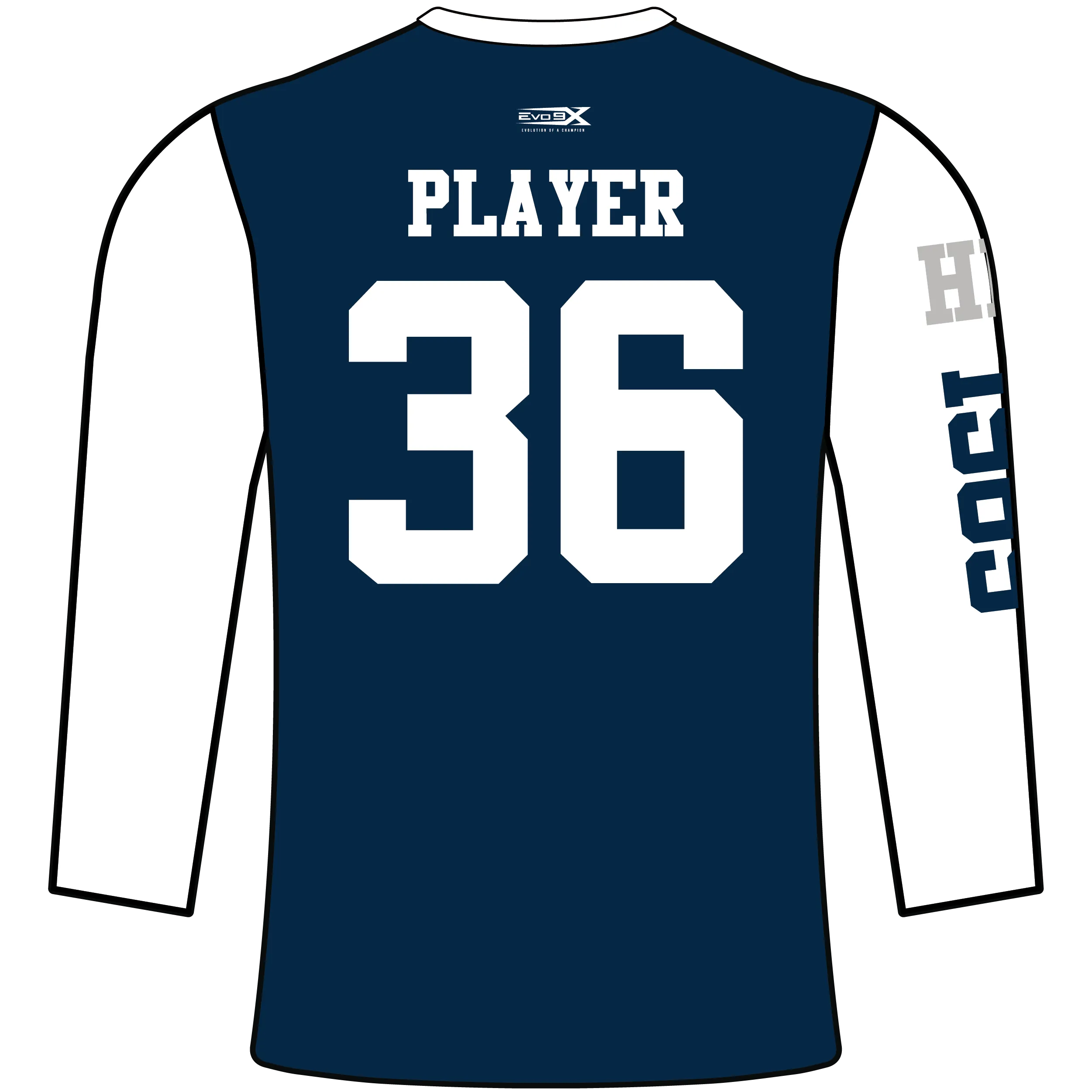 MONTCLAIR COBRAS Sublimated Long Sleeve Blue Compression Jersey