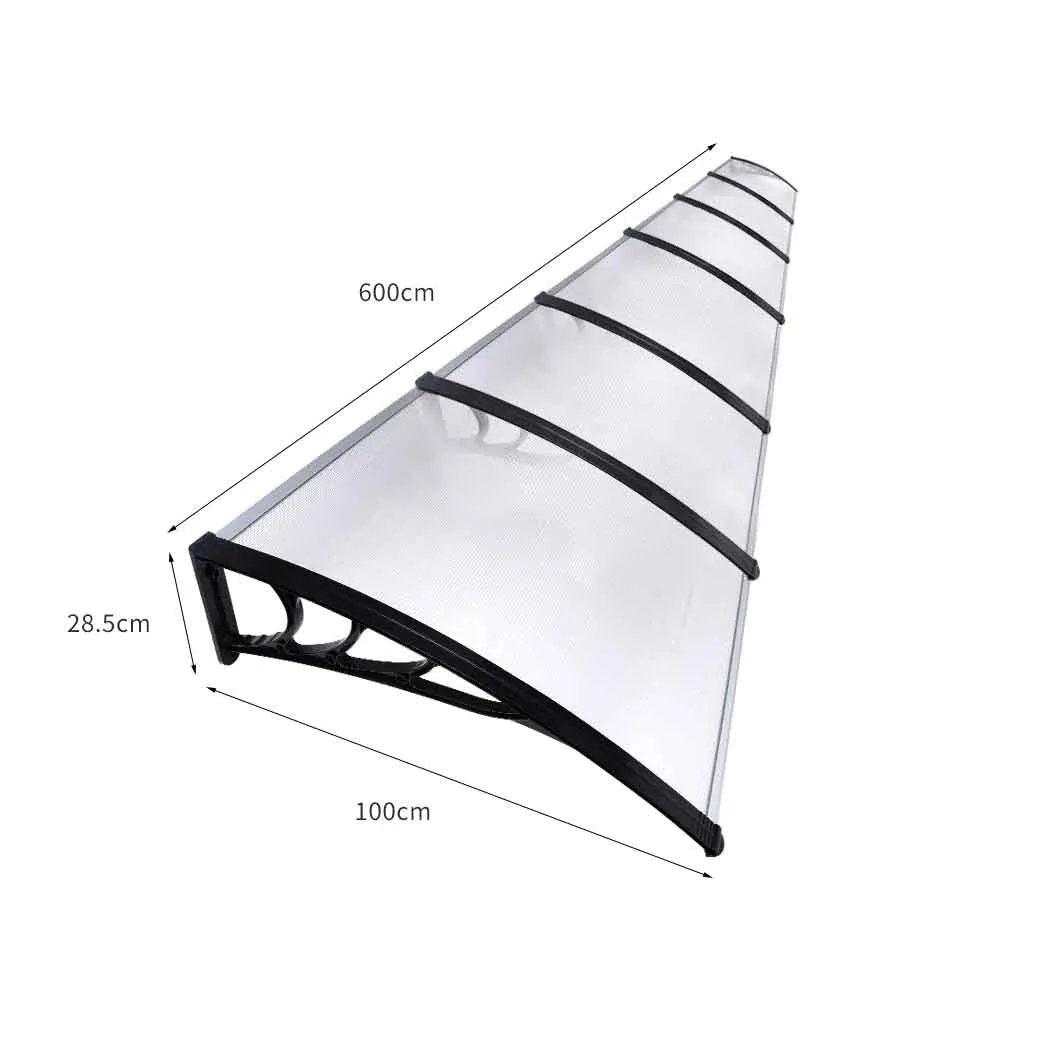 Mountview Window Door Awning Outdoor 1M X 6M Transparent 1x6M