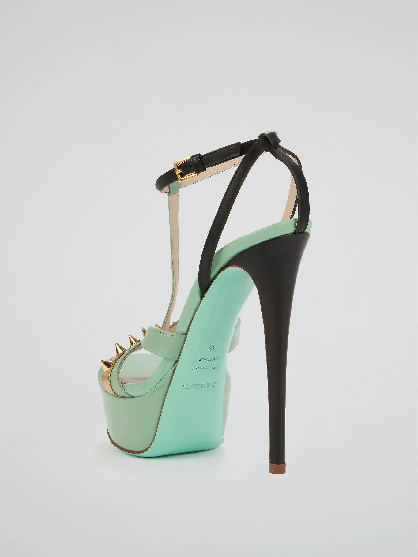 Naples Green Spike Detail Stilettos