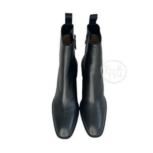 NEW Christian Louboutin Antilop Leather Ankle Boots 55 Black Leather Ankle Booties 39.5