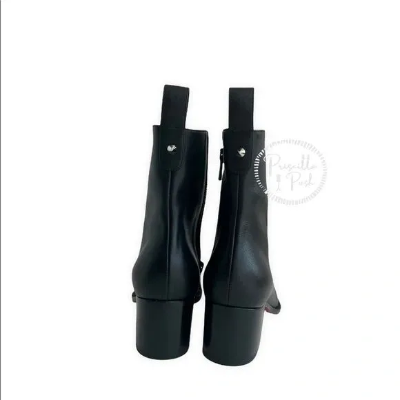 NEW Christian Louboutin Antilop Leather Ankle Boots 55 Black Leather Ankle Booties 39.5