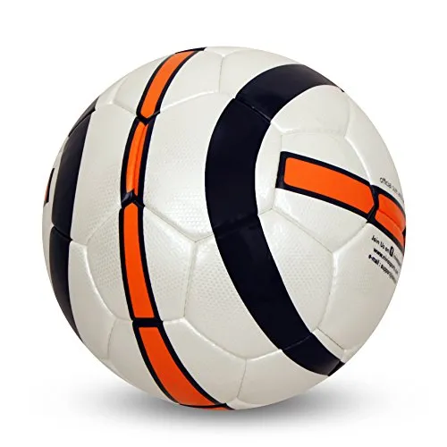 Nivia Simbolo Football, Size 5 (White/Orange), leather
