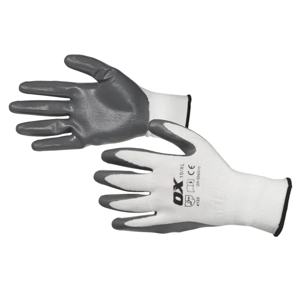 Ox Tools Nitrile Flex Safety Gloves - 12 Pack