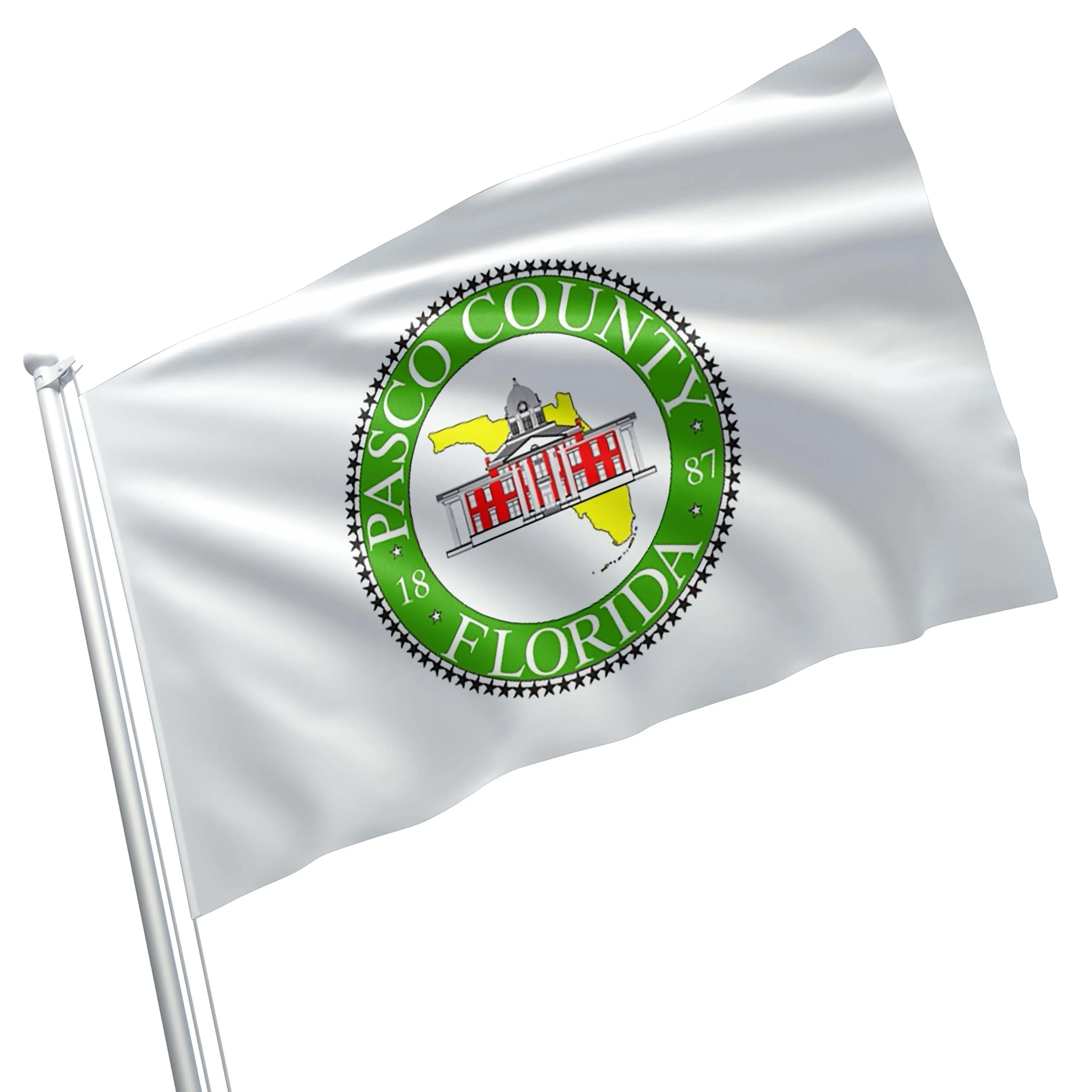 Pasco County Florida State USA United States of America Flag Banner