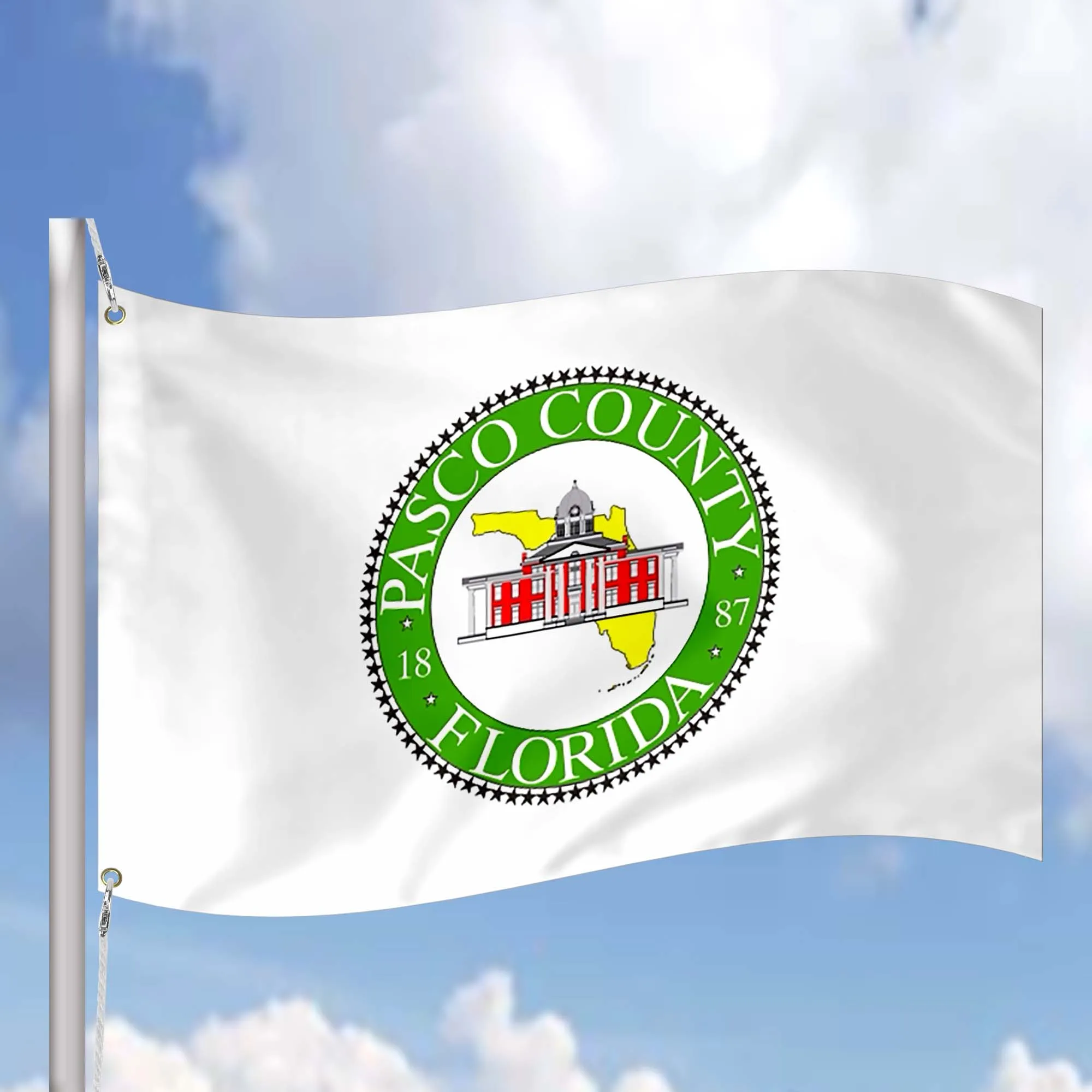 Pasco County Florida State USA United States of America Flag Banner