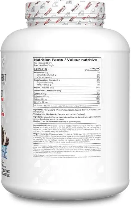 PERFECT Sports DIESEL 100% New Zealand Whey Protein Isolate - 5 LB