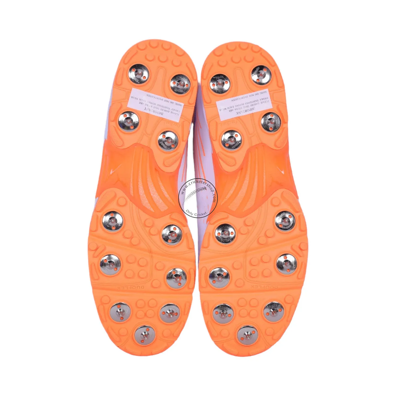 Puma 22.1 Neon Citrus Cricket Spike Shoes White Orange