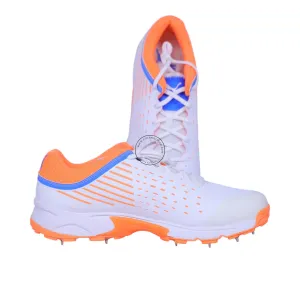 Puma 22.1 Neon Citrus Cricket Spike Shoes White Orange