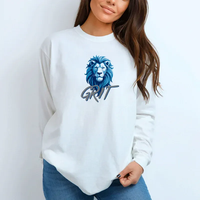 "Lion Grit" Relaxed Fit Long Sleeve Unisex T-Shirt