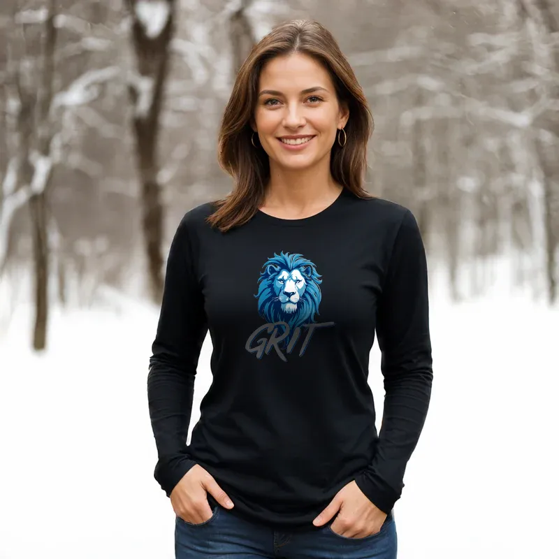 "Lion Grit" Relaxed Fit Long Sleeve Unisex T-Shirt