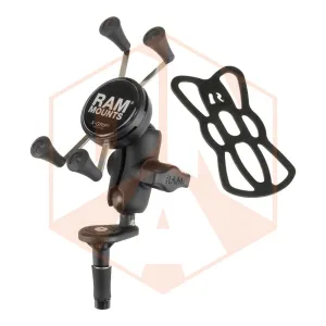 RAM Fork Stem Mount with Double Socket Arm & Universal X-Grip® Cell/iPhone Cradle