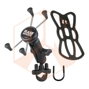 RAM Handlebar Rail Mount with Zinc Coated U-Bolt Base & Universal X-Grip® Large Phone/Phablet Cradle