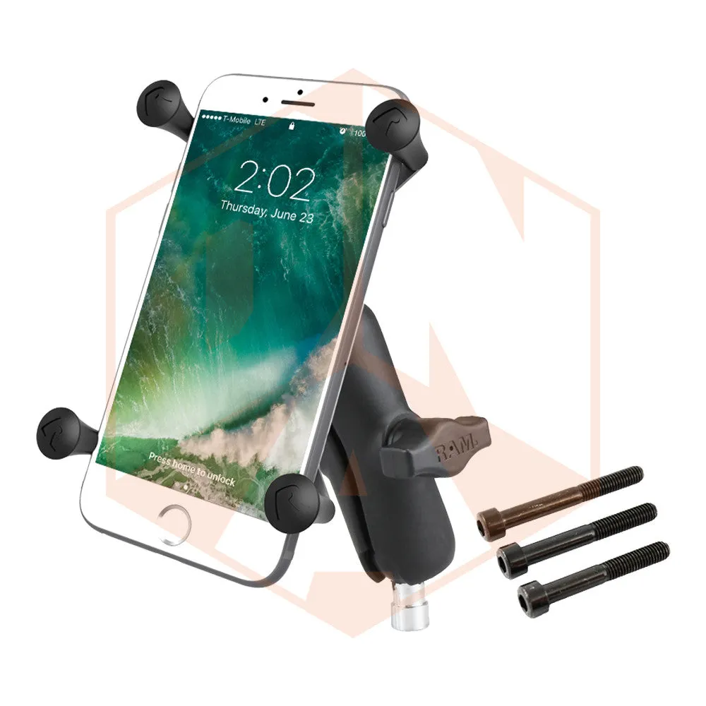 RAM Motorcycle Handlebar Clamp Mount with Universal X-Grip® Phone Holder