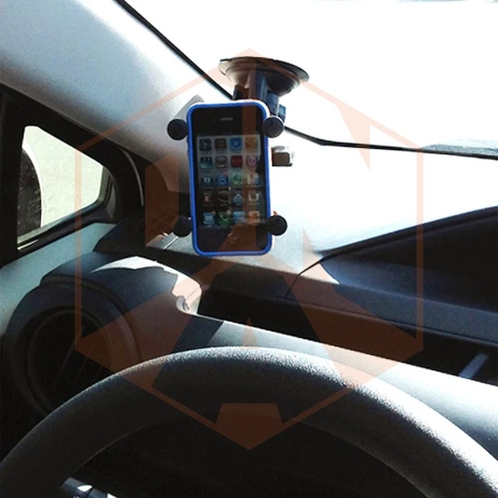 RAM Twist Lock Suction Cup Mount with Double Socket Arm & Universal X-Grip® Phone Cradle