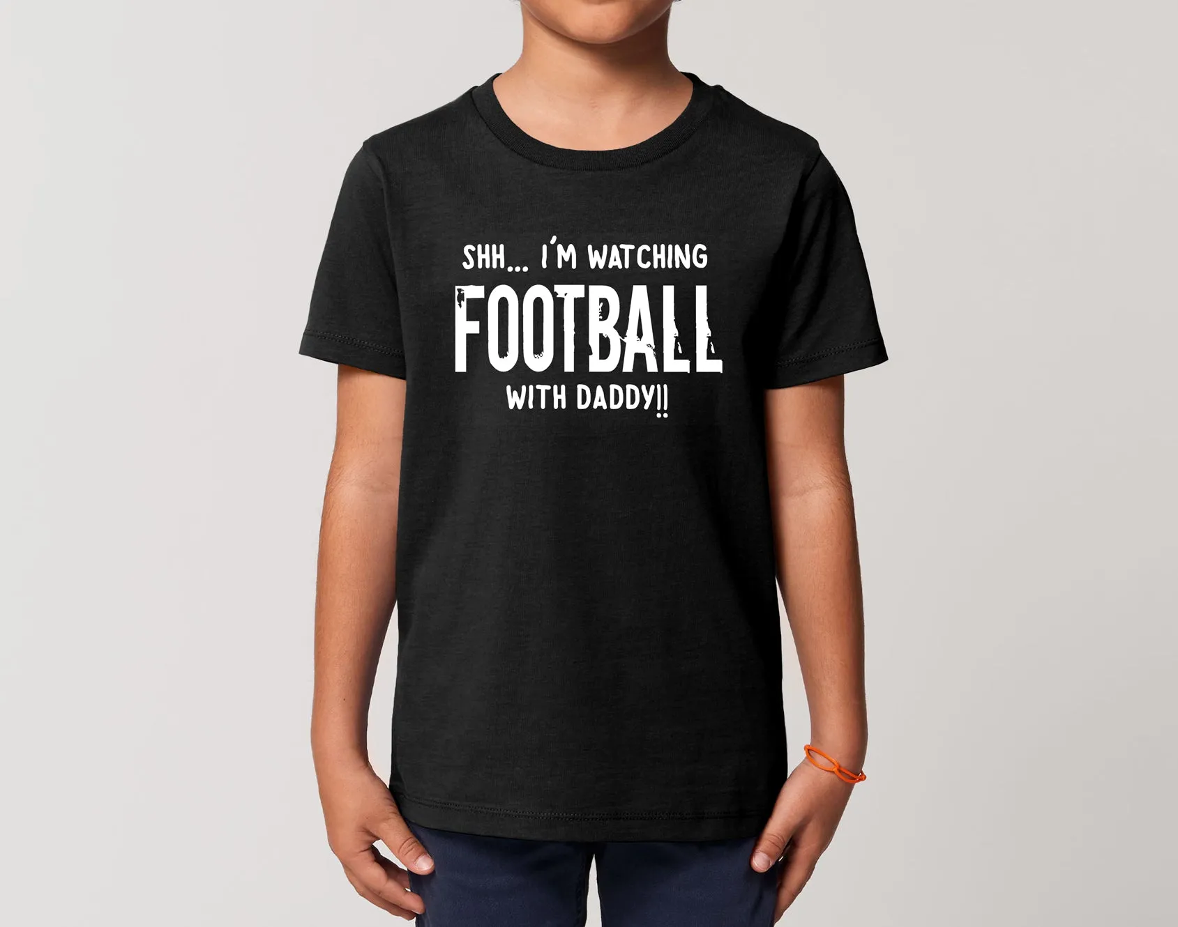 Reality Glitch Shh I'm Watching Football With Daddy Kids T-Shirt