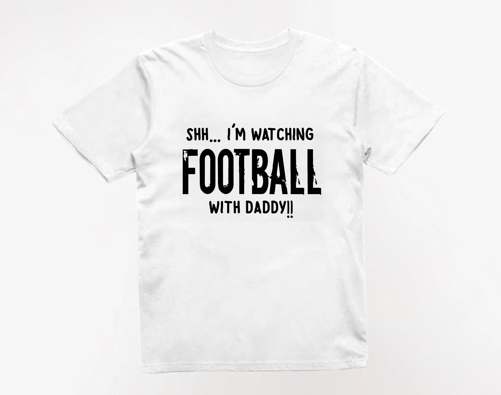 Reality Glitch Shh I'm Watching Football With Daddy Kids T-Shirt