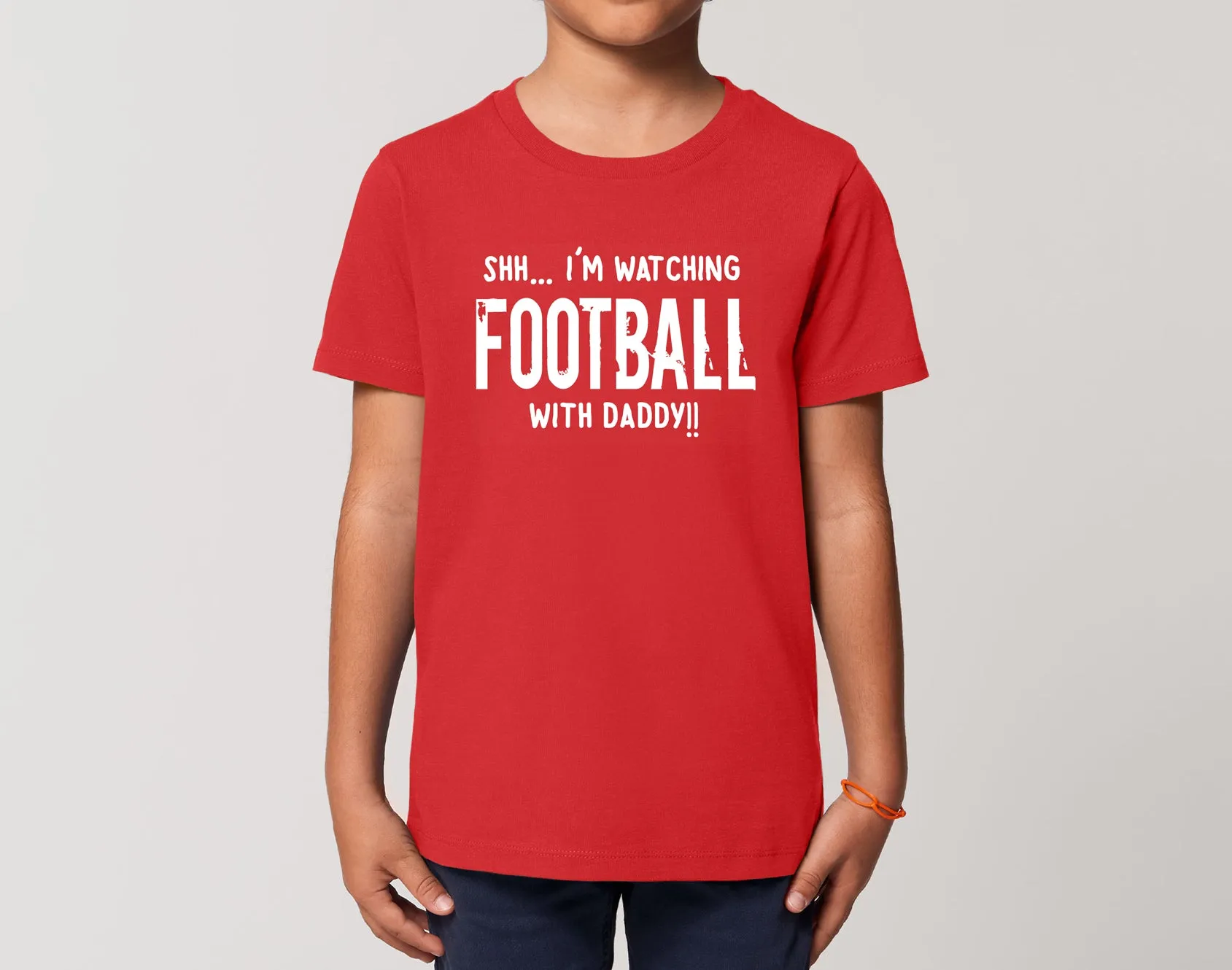 Reality Glitch Shh I'm Watching Football With Daddy Kids T-Shirt