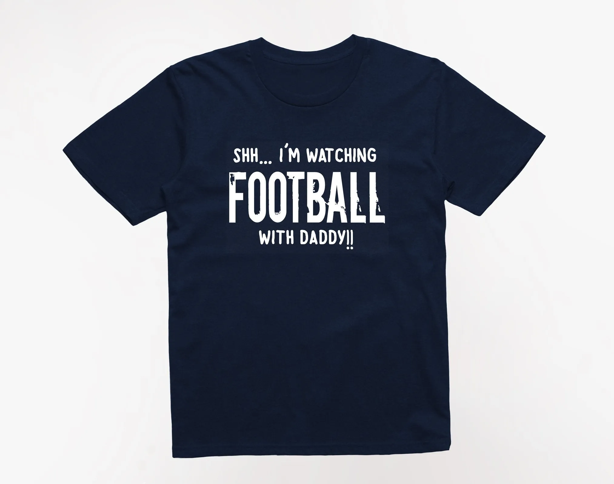 Reality Glitch Shh I'm Watching Football With Daddy Kids T-Shirt