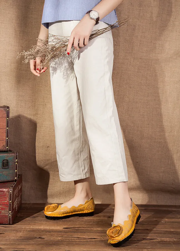 Retro Personalized Handmade Women's Shoes Flat Heel Flower Comfortable Soft-soled Flat Shoes