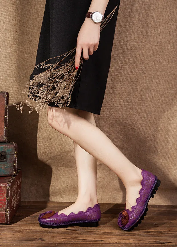 Retro Personalized Handmade Women's Shoes Flat Heel Flower Comfortable Soft-soled Flat Shoes