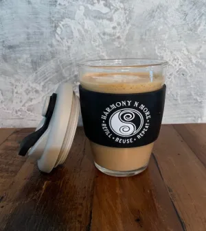 Reusable Glass Coffee - Tea Mug 12 Oz