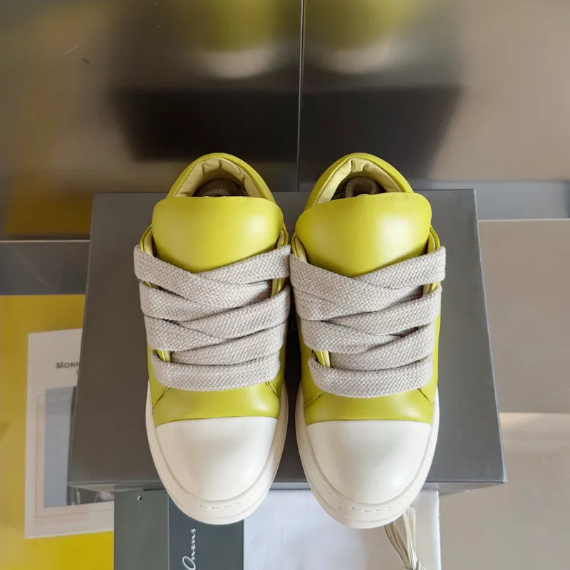 Rick Owens Yellow Low-Top Sneakers