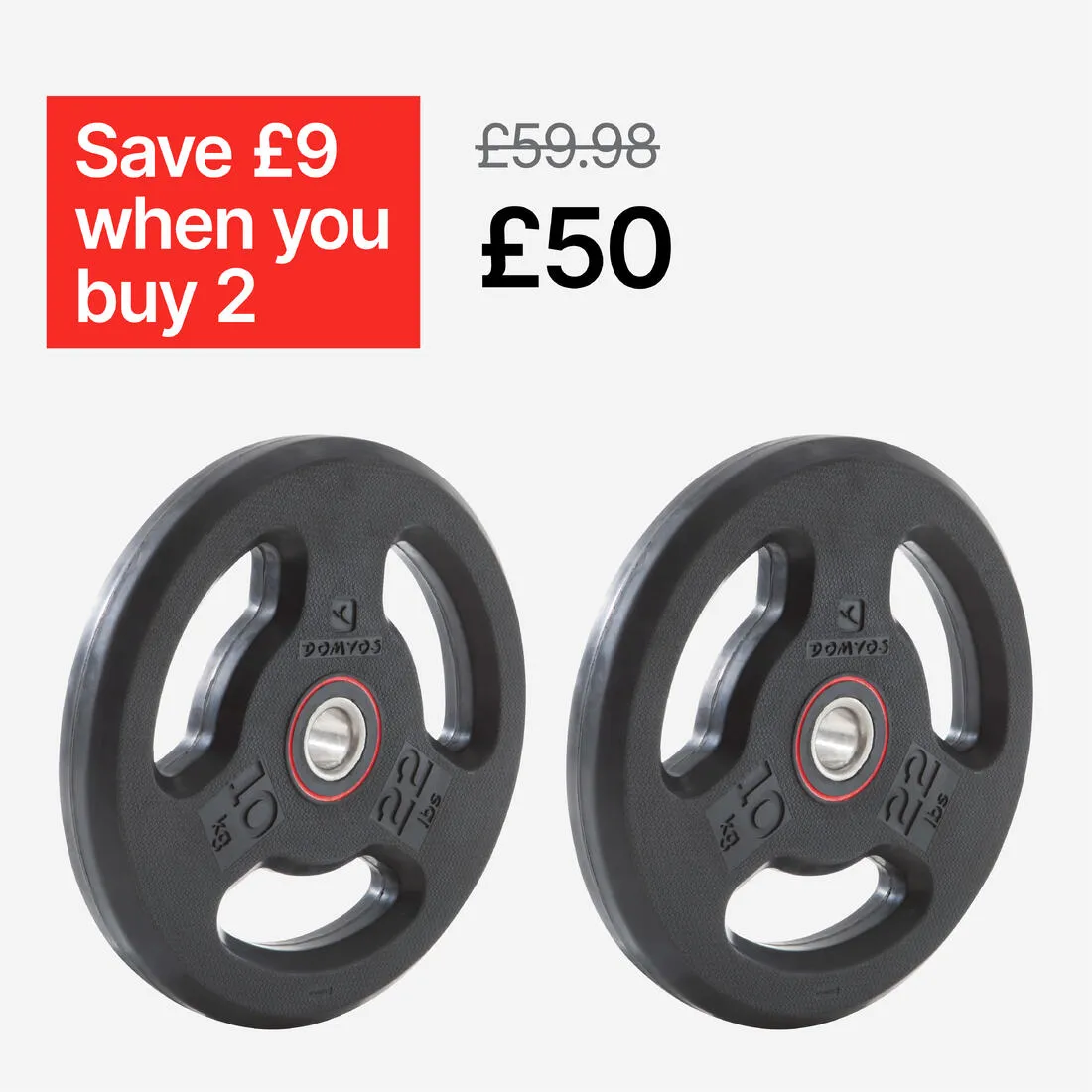 Rubber Weight Disc with Handles 28 mm 10 kg