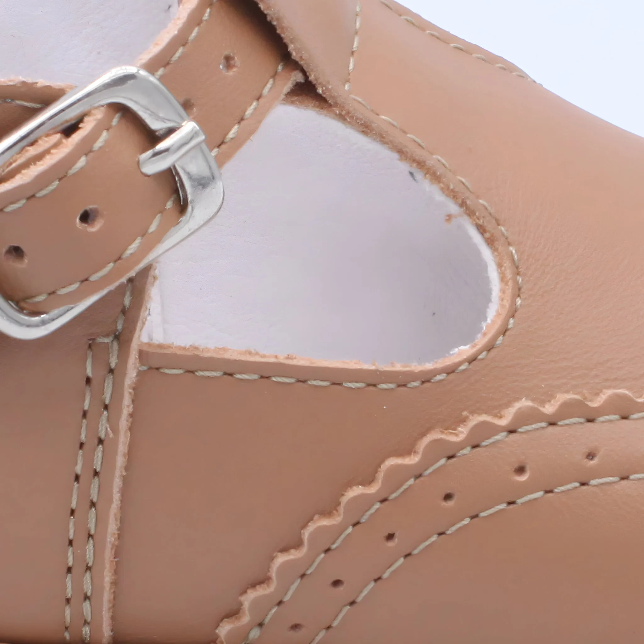 'Ryan' Boys Tan Leather T-Bar Shoes