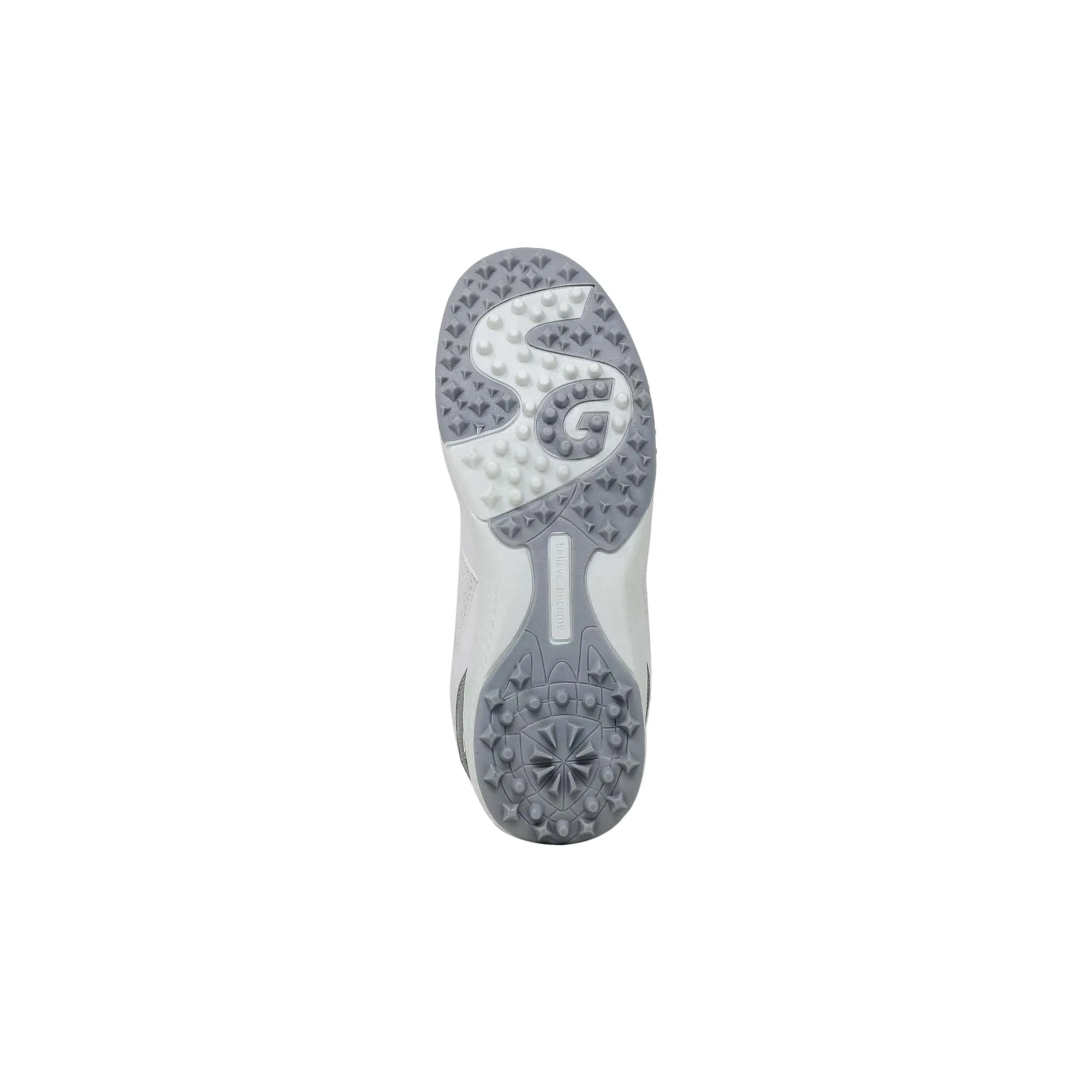 SG Fusion Rubber Cricket Shoes White Grey Size