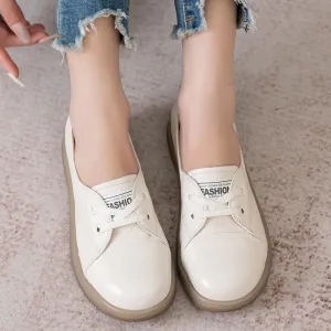 Spring and Autumn Women's Leather Pumps Foreign Style Casual All-match Flat Shoes