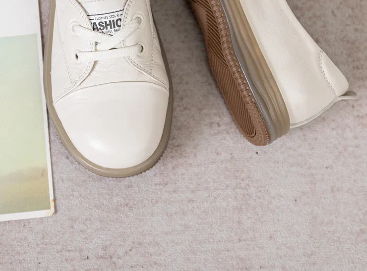 Spring and Autumn Women's Leather Pumps Foreign Style Casual All-match Flat Shoes