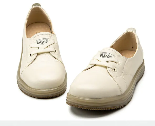 Spring and Autumn Women's Leather Pumps Foreign Style Casual All-match Flat Shoes