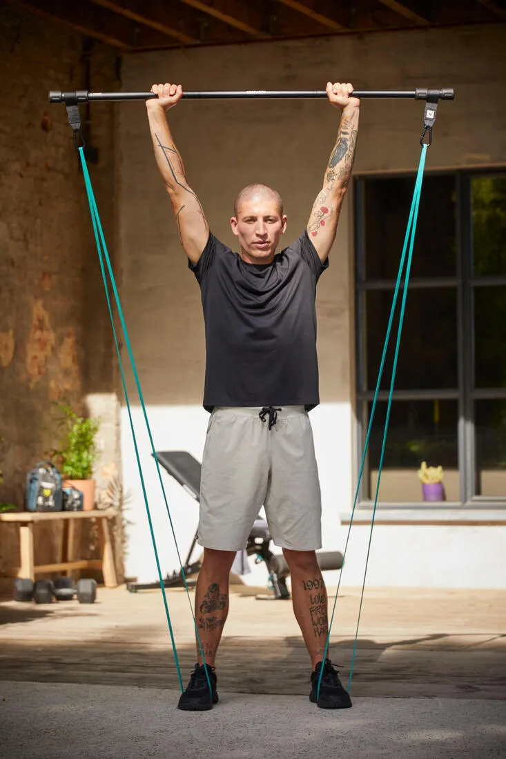 Strength Training Bar with Two 15 kg Bands