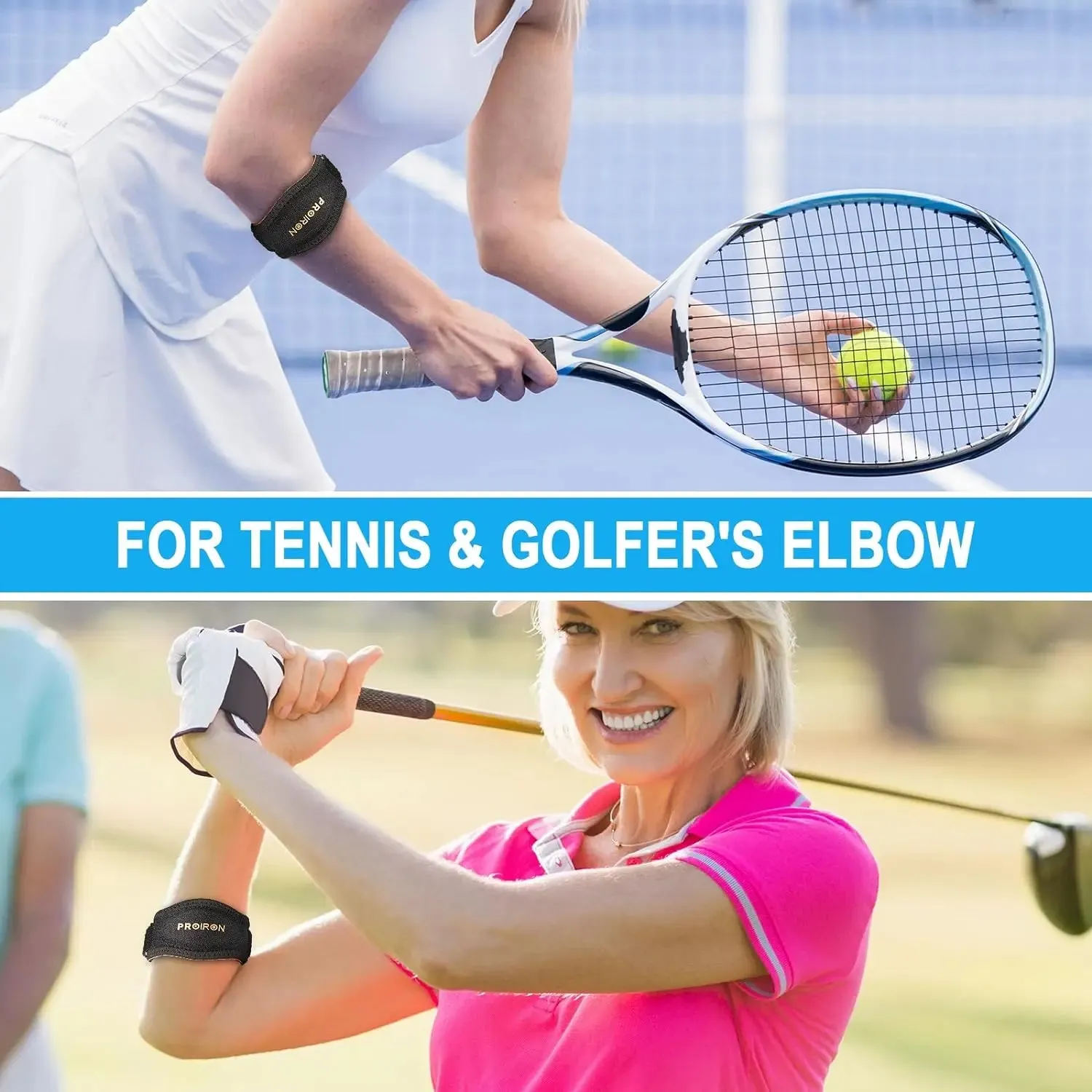 Tennis Elbow Support Strap - Single/Double Pack