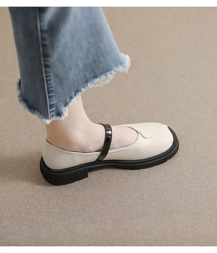 Thick Sole Mary Jane Shoes Soft Sole Thick Heel Women's Shoes