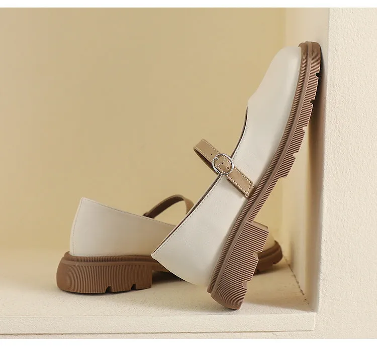 Thick Sole Mary Jane Shoes Soft Sole Thick Heel Women's Shoes