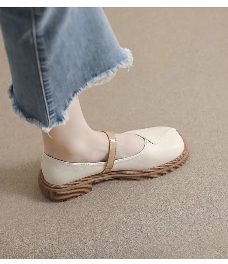 Thick Sole Mary Jane Shoes Soft Sole Thick Heel Women's Shoes