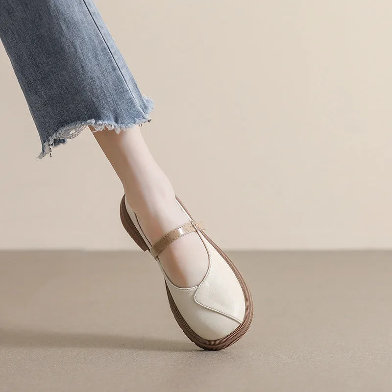 Thick Sole Mary Jane Shoes Soft Sole Thick Heel Women's Shoes